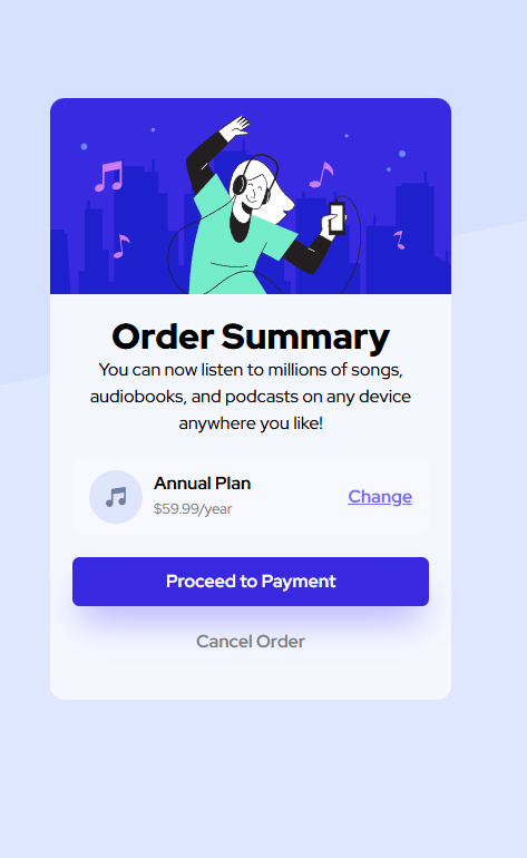 Order summary project preview
